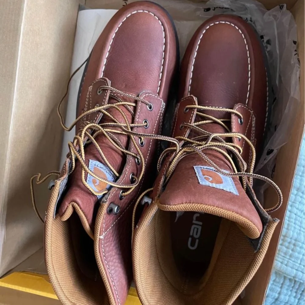 10W Carhartt Men's 6 Inch Waterproof Wedge Steel Toe Work Boot, Tan, 10 Wide - Picture 3 of 8